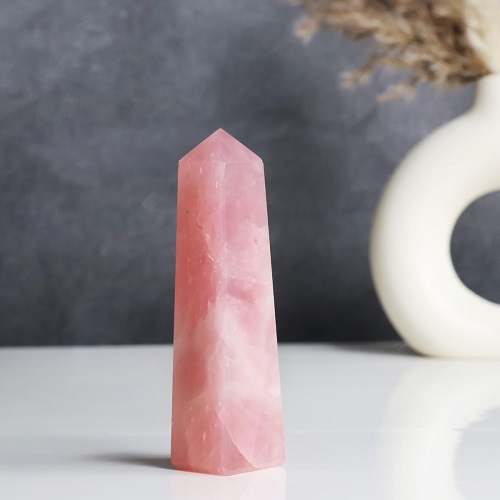 Rose Quartz (60-70gm) Pencil Tower